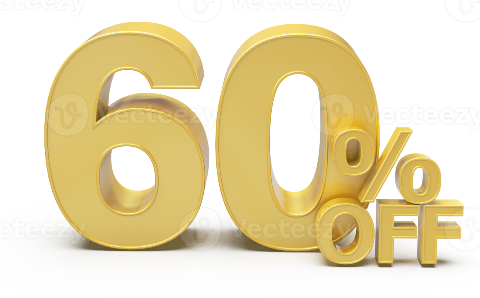 sale number 60 percent off golden png