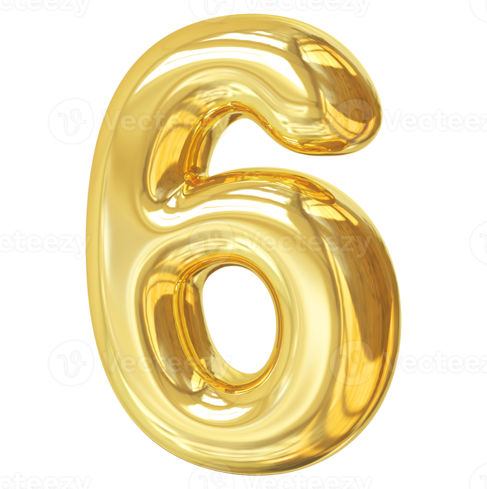 golden number 6 png