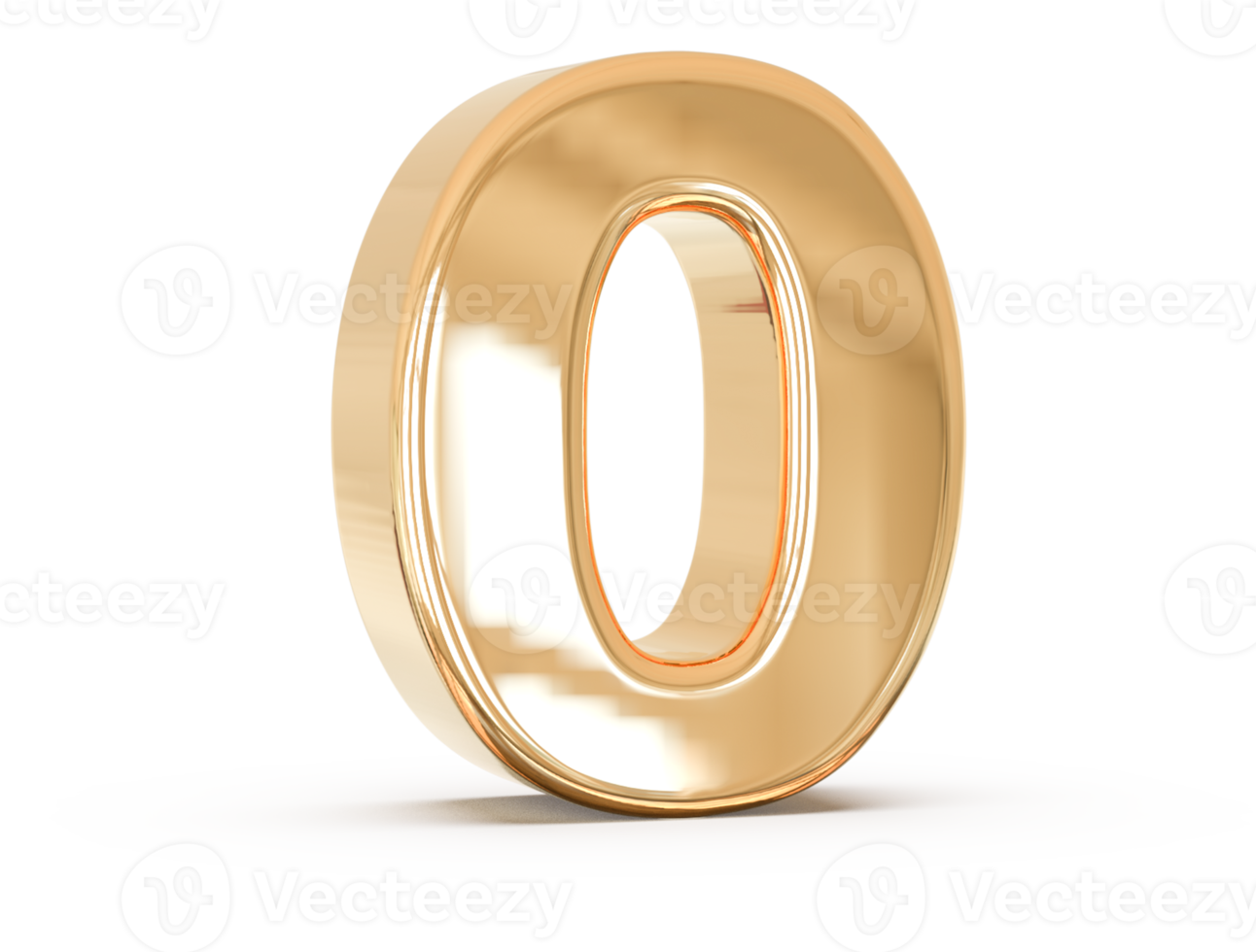 number 0 3d gold png