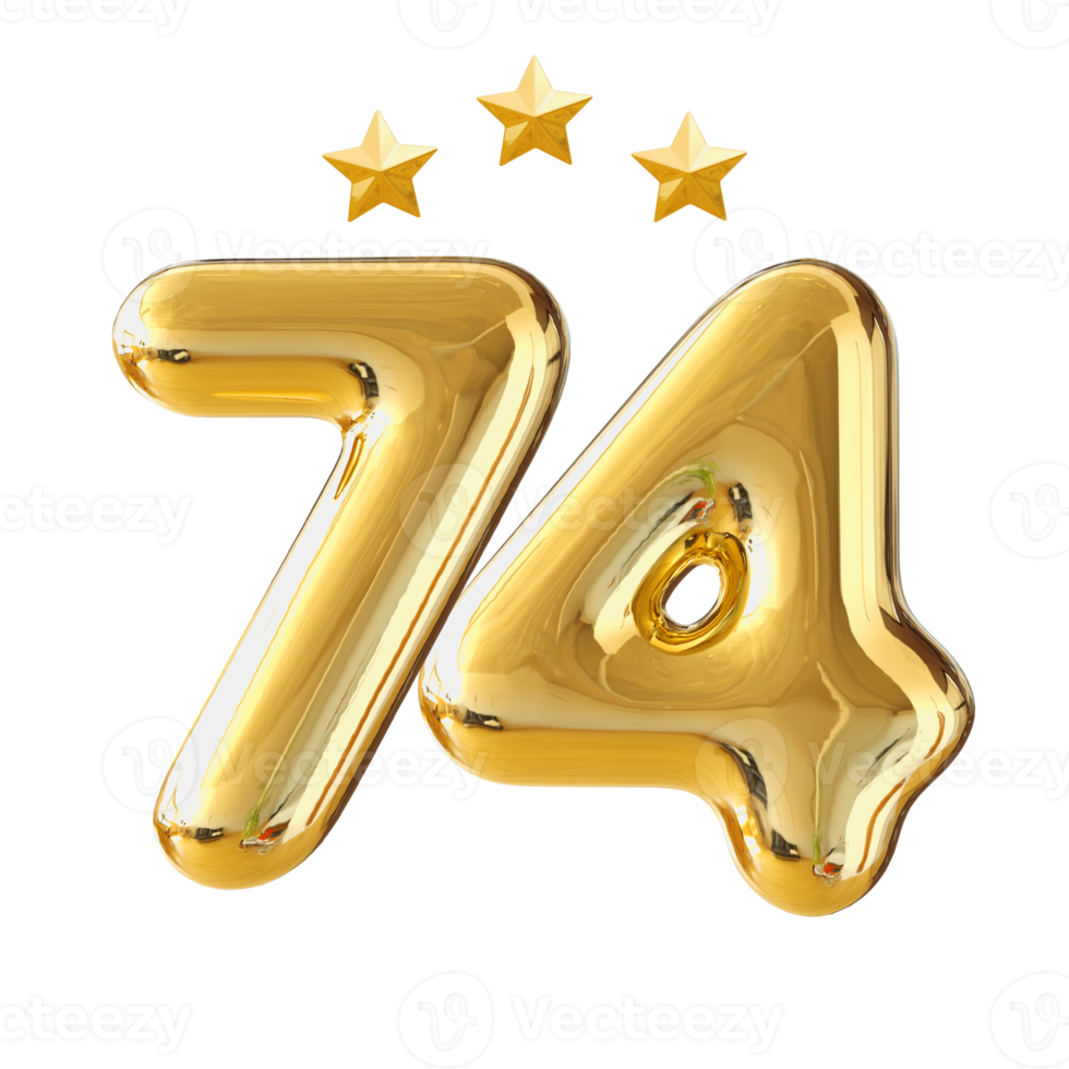 74 years anniversary number png