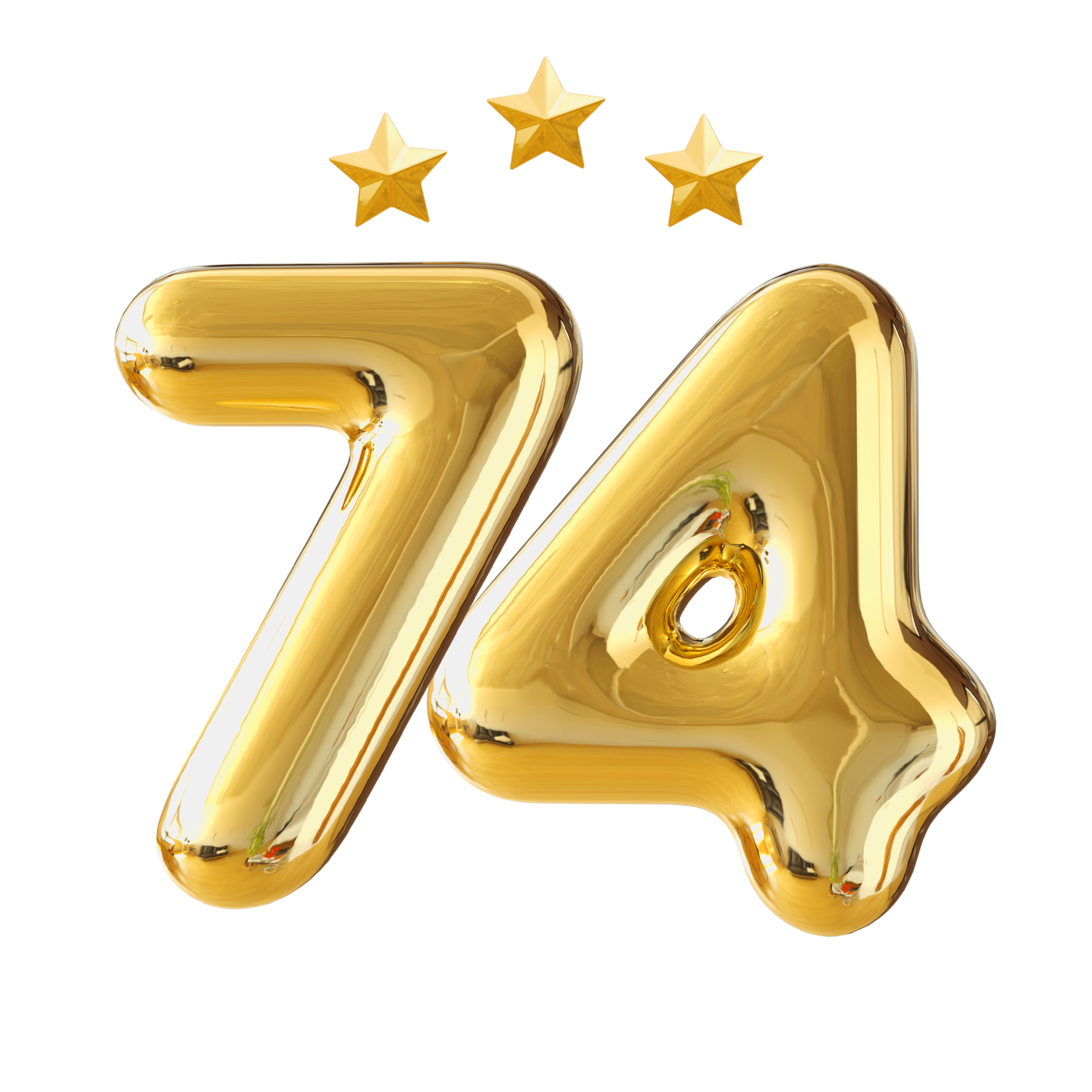 Free Número De Aniversario De 74 Años 11288419 Png With Transparent