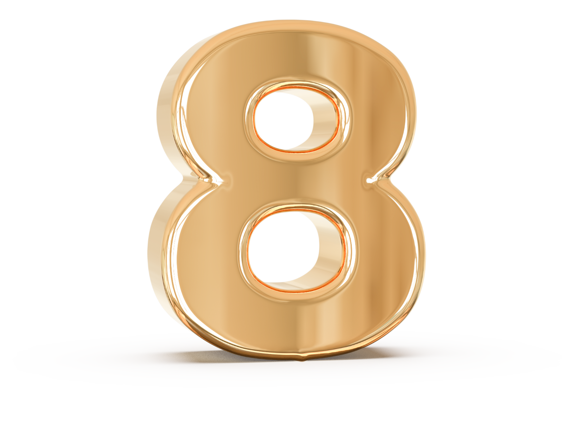 Number 8 3d Gold 11288420 PNG
