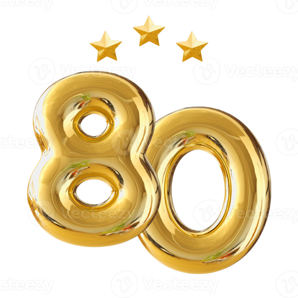 80 years anniversary number png