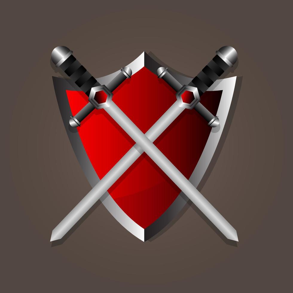 Vector shield icon. Colorful design best shield vector icon. Sword icon conception with shield icon