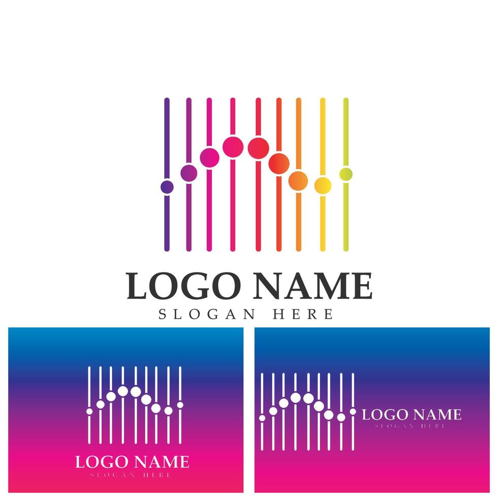 equalizer logo and symbol design 11288579 Vector Art at Vecteezy