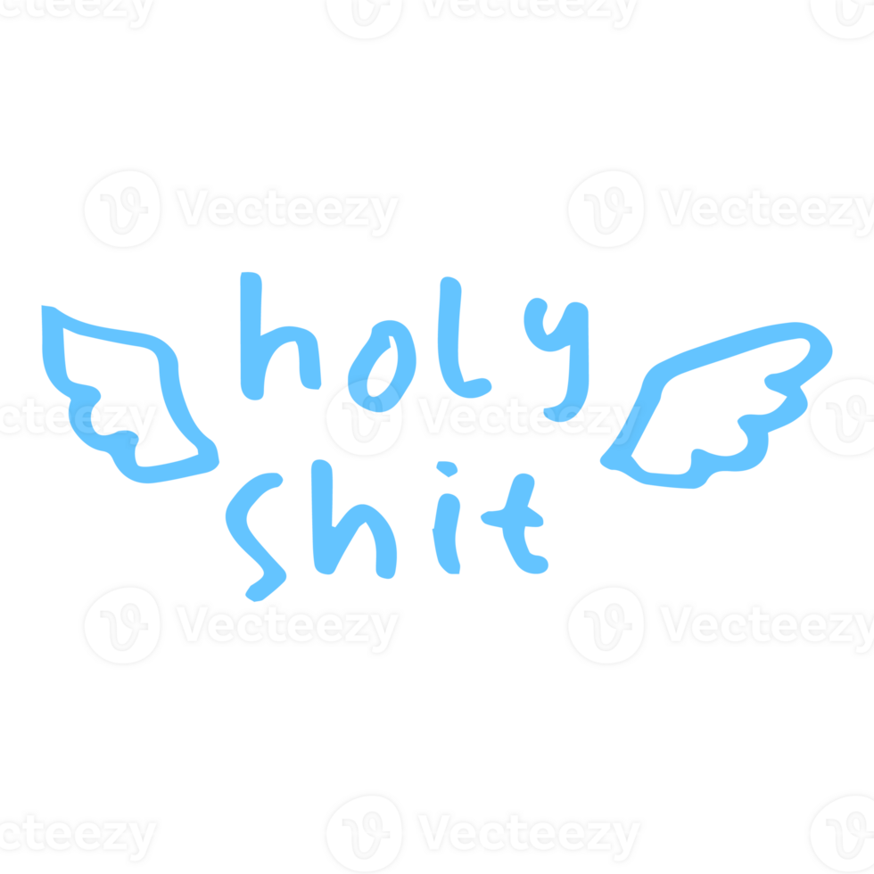 holy shit text hand drawn illustration design 11288659 PNG