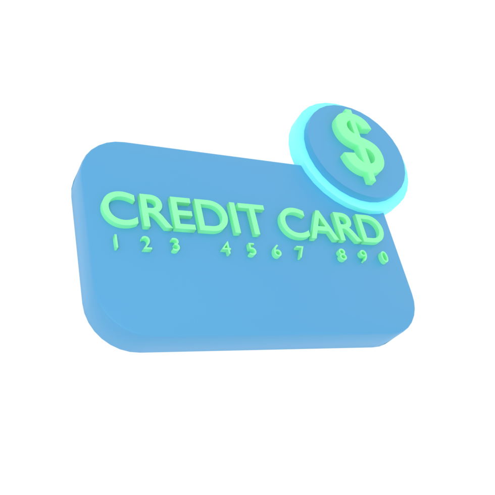 3D Render Secure card payment Perspective View png