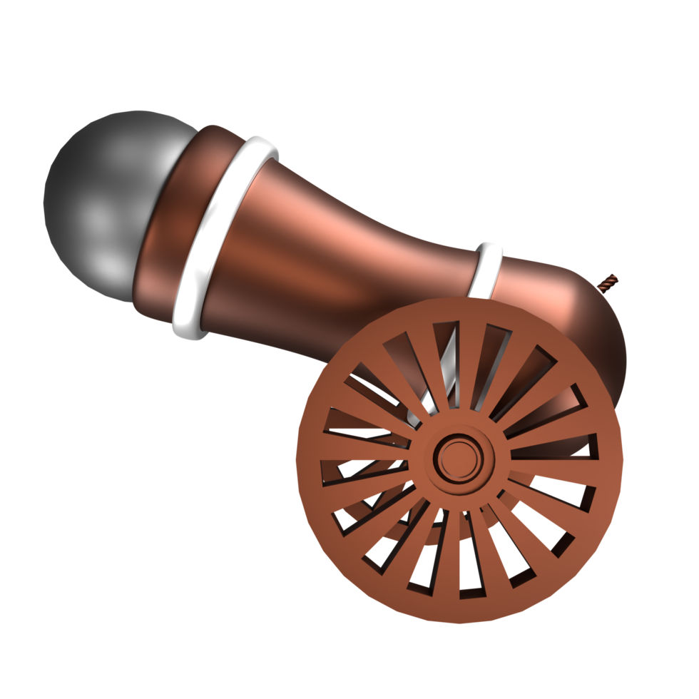 3D Render Cannon Front View png