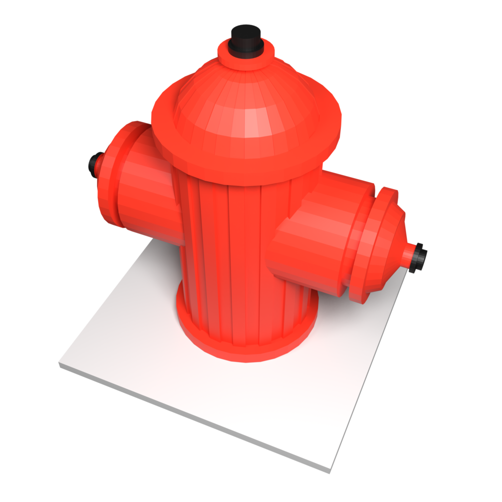 vista em perspectiva de hidrante de renderização 3D png
