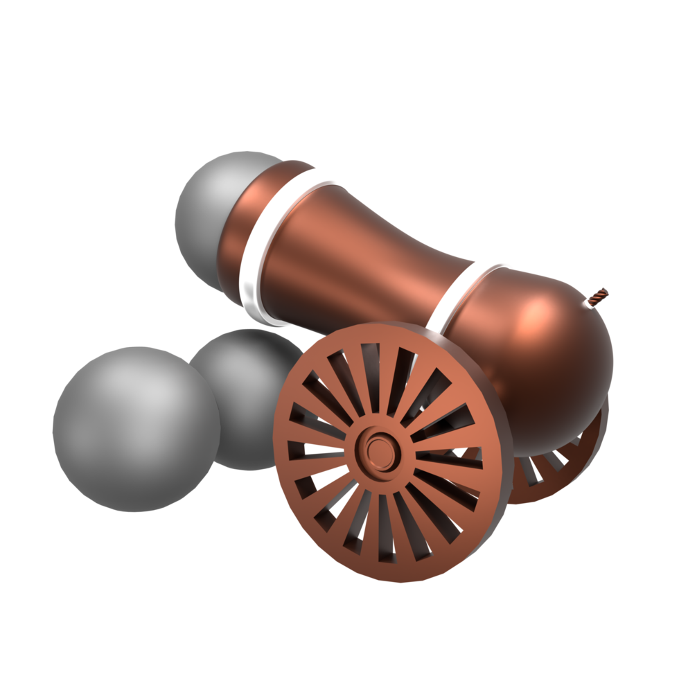 3D Render Cannon Perspective View png