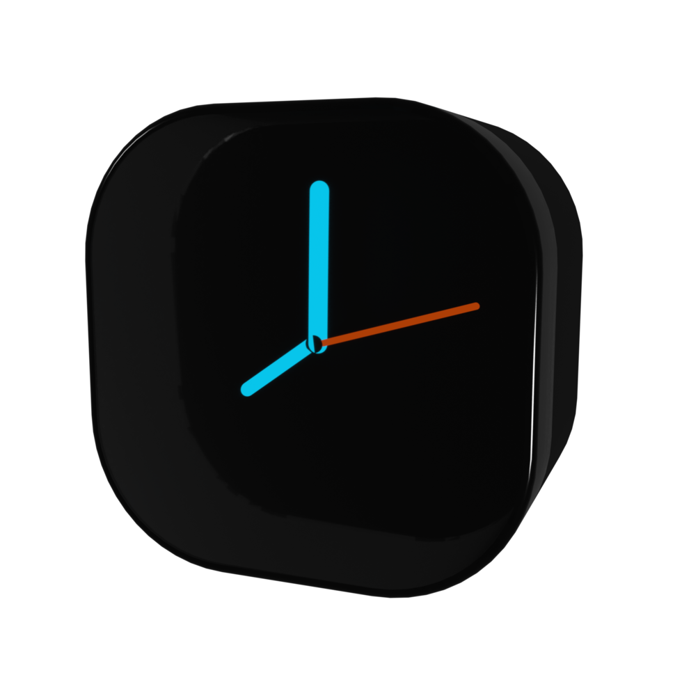 3D Render Clock Perspective View png