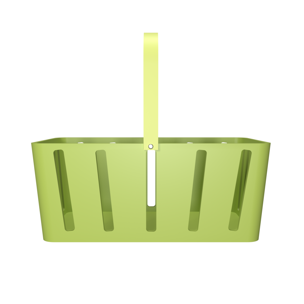 3D Render Shopping Basket Front View png