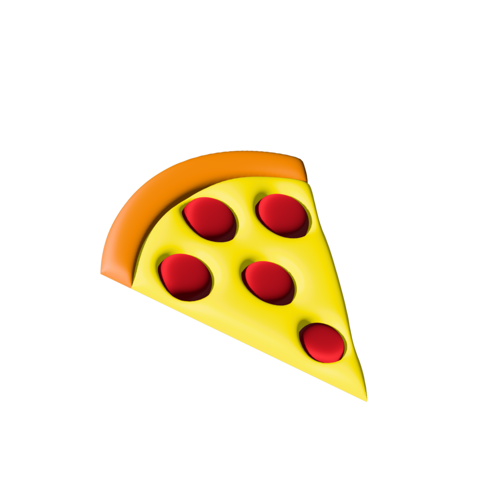 design de pizza em estilo 3d e colorido. png