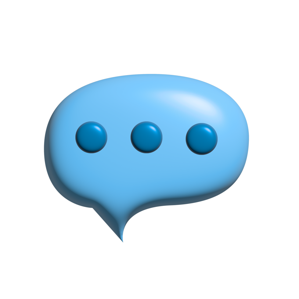 blue color conversation icon design with 3d style. png