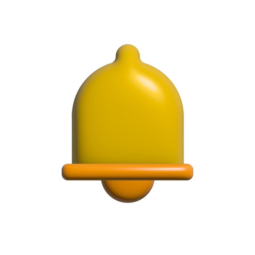 yellow bell icon design with 3d style. png