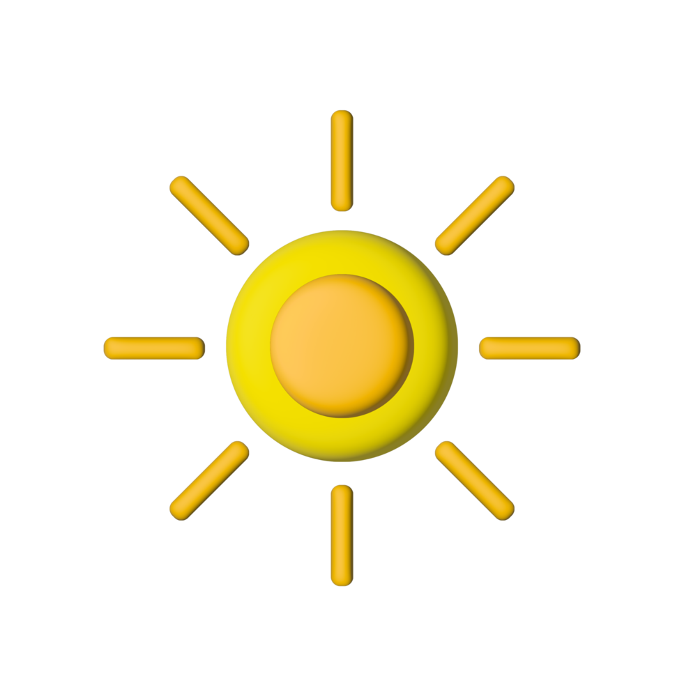 sun design in 3d and colorful style. png