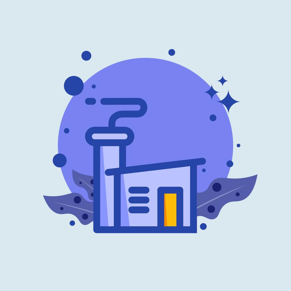 Factory flat illustration. Industrial signs vector illustration.