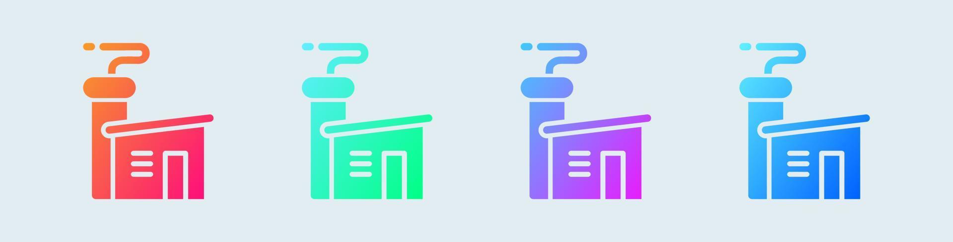 Factory solid icon in gradient colors. Industrial signs vector illustration.