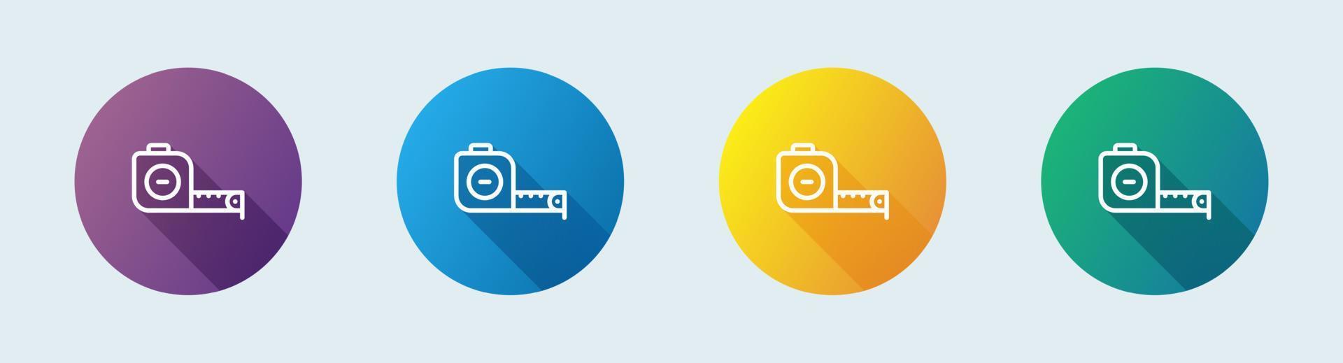 Tape measure line icon in flat design style. Length scale signs vector illustration.
