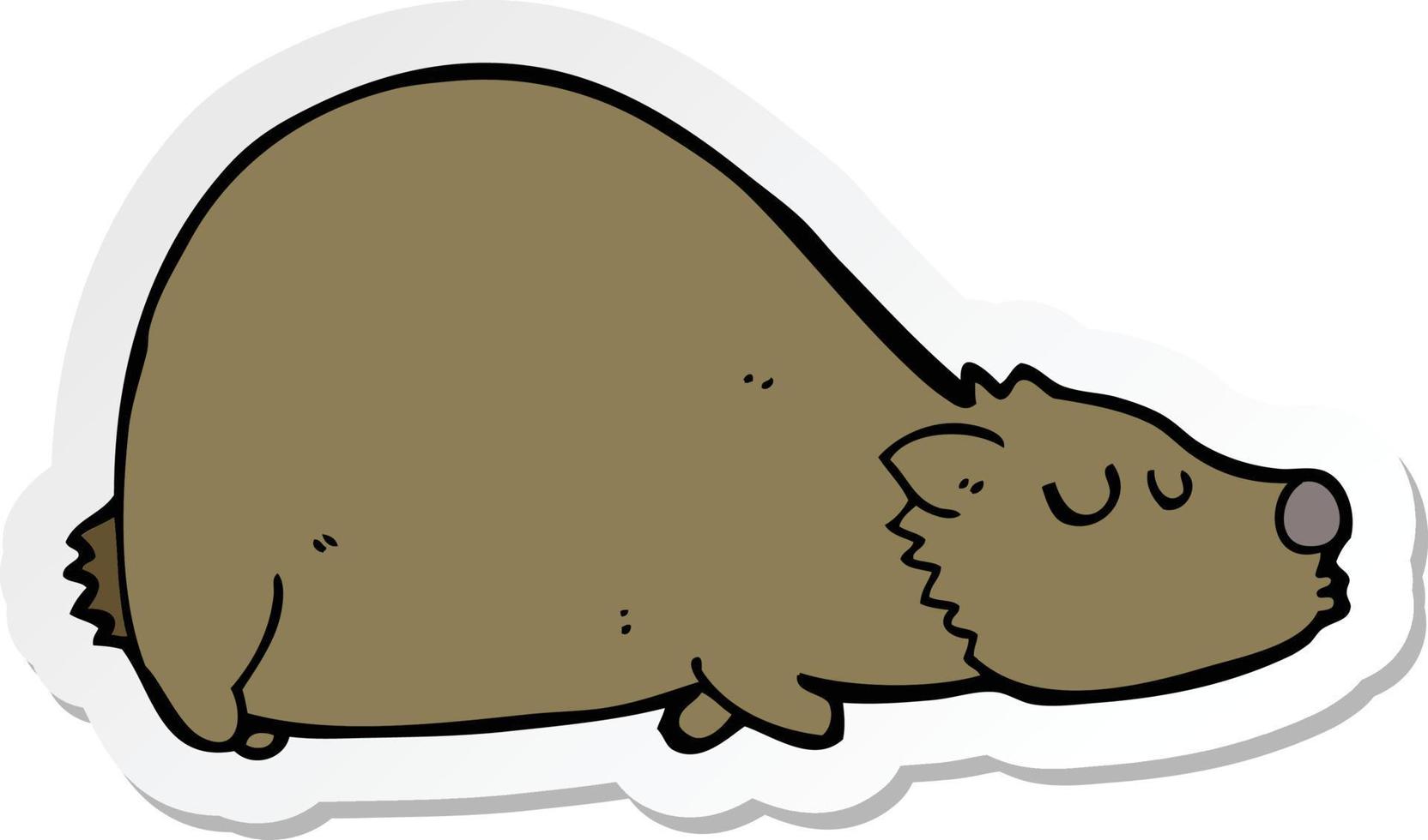 sticker of a cartoon bear vector