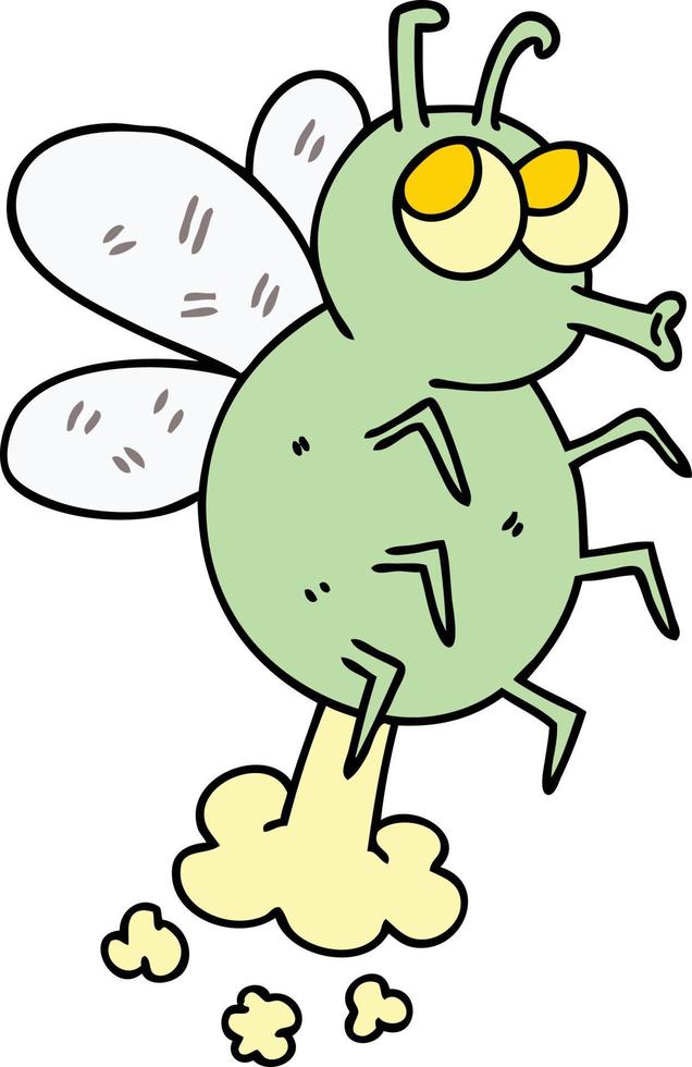 quirky hand drawn cartoon fly vector