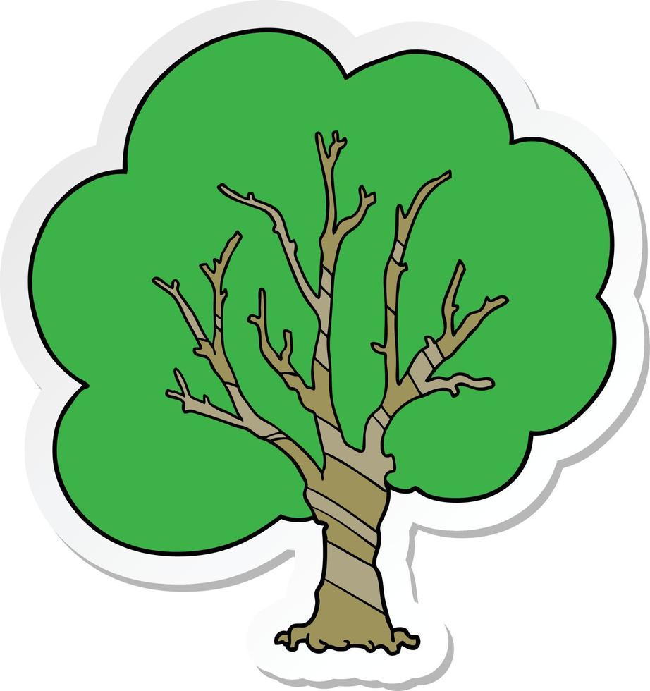 sticker of a cartoon tree vector
