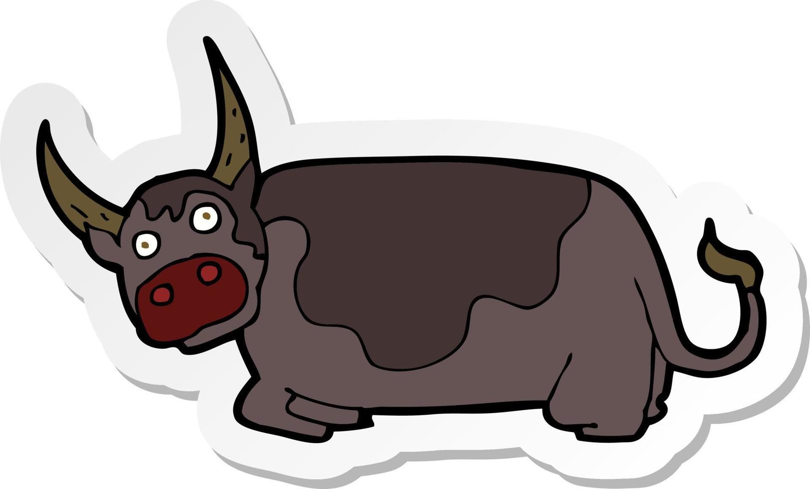 pegatina de un toro de dibujos animados vector