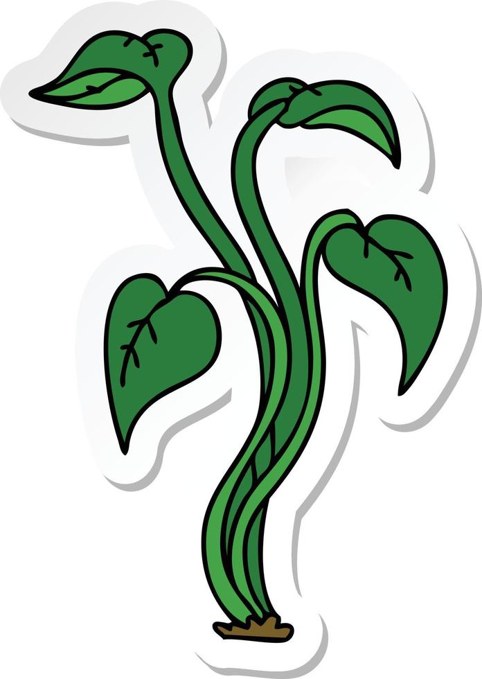 sticker of a quirky hand drawn cartoon plant vector