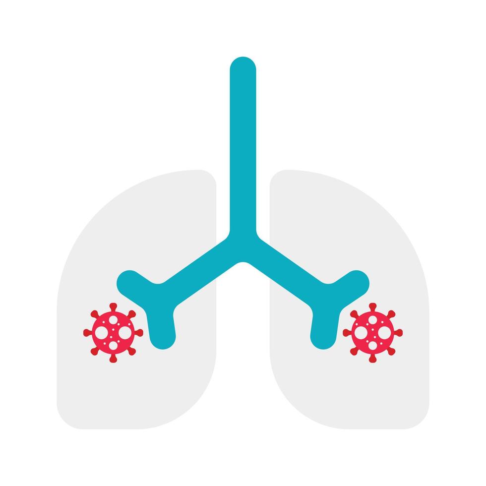 Infected Lungs Covid 19 Icon vector