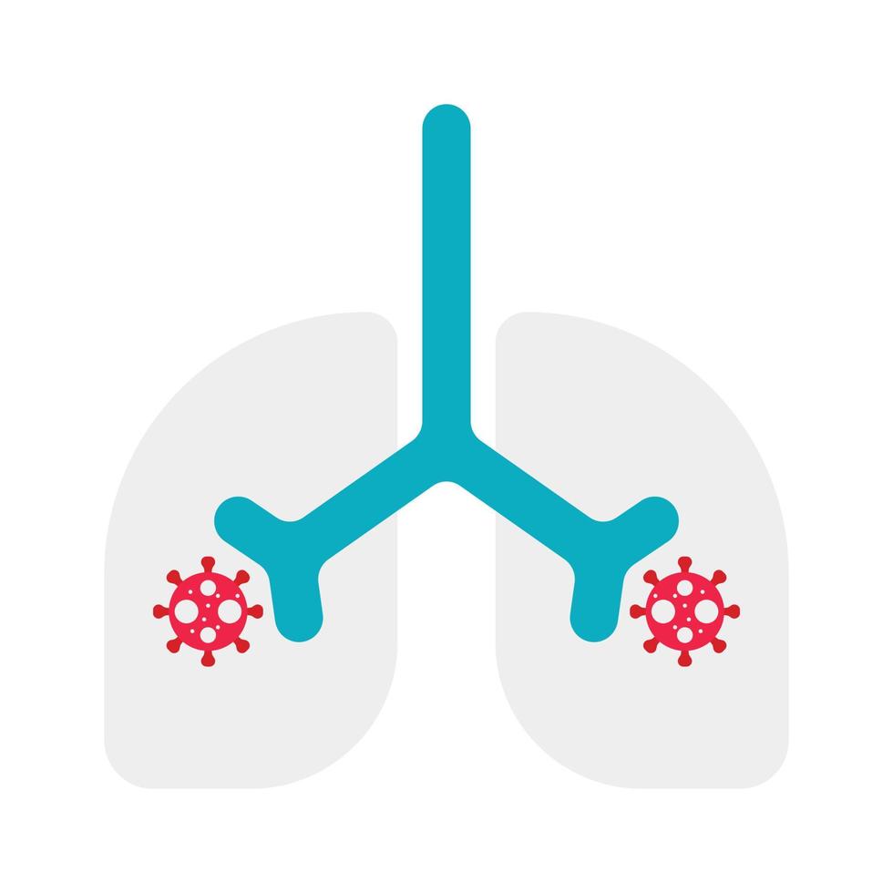 icono de covid 19 de pulmones infectados vector