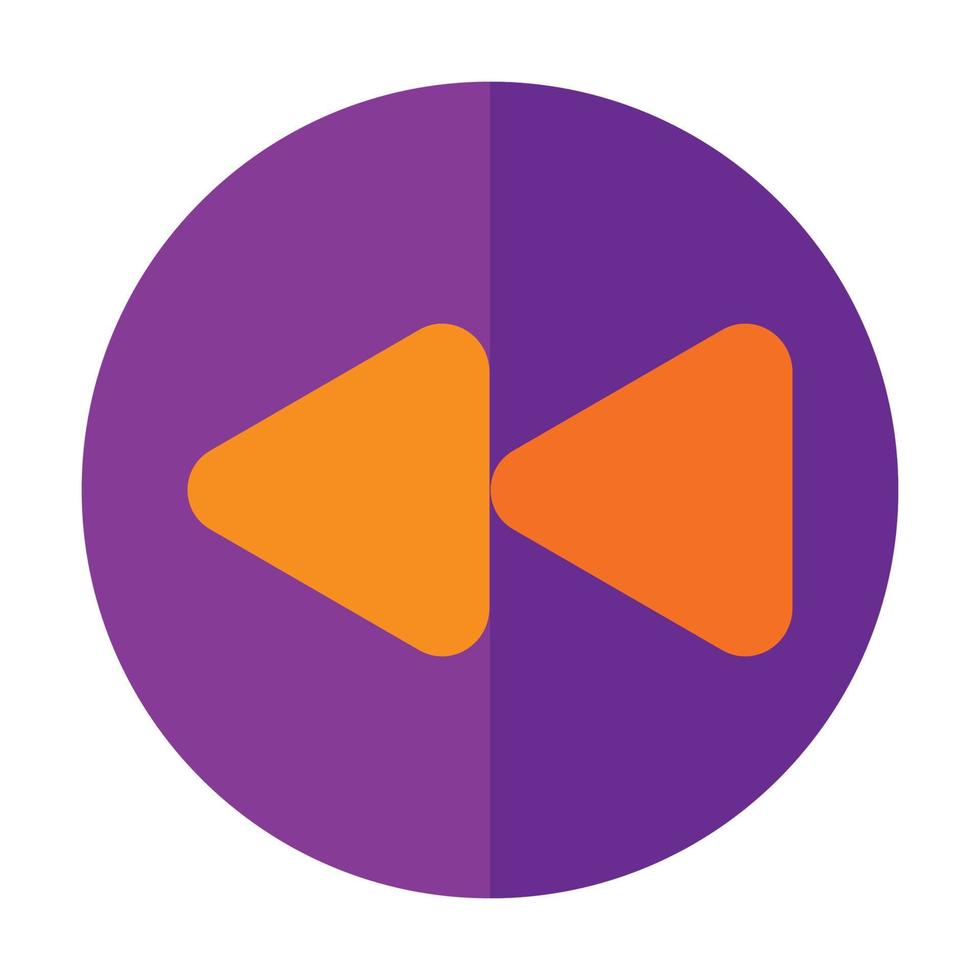 Fast Rewind User Interface Icon vector