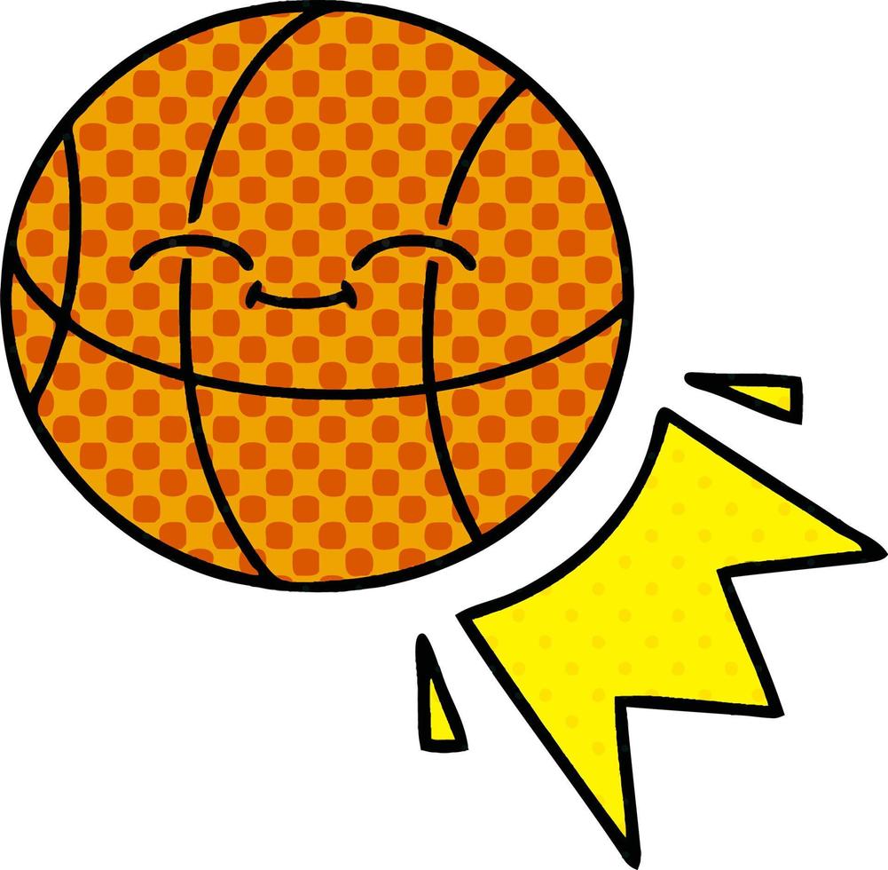 comic book style cartoon basketball vector