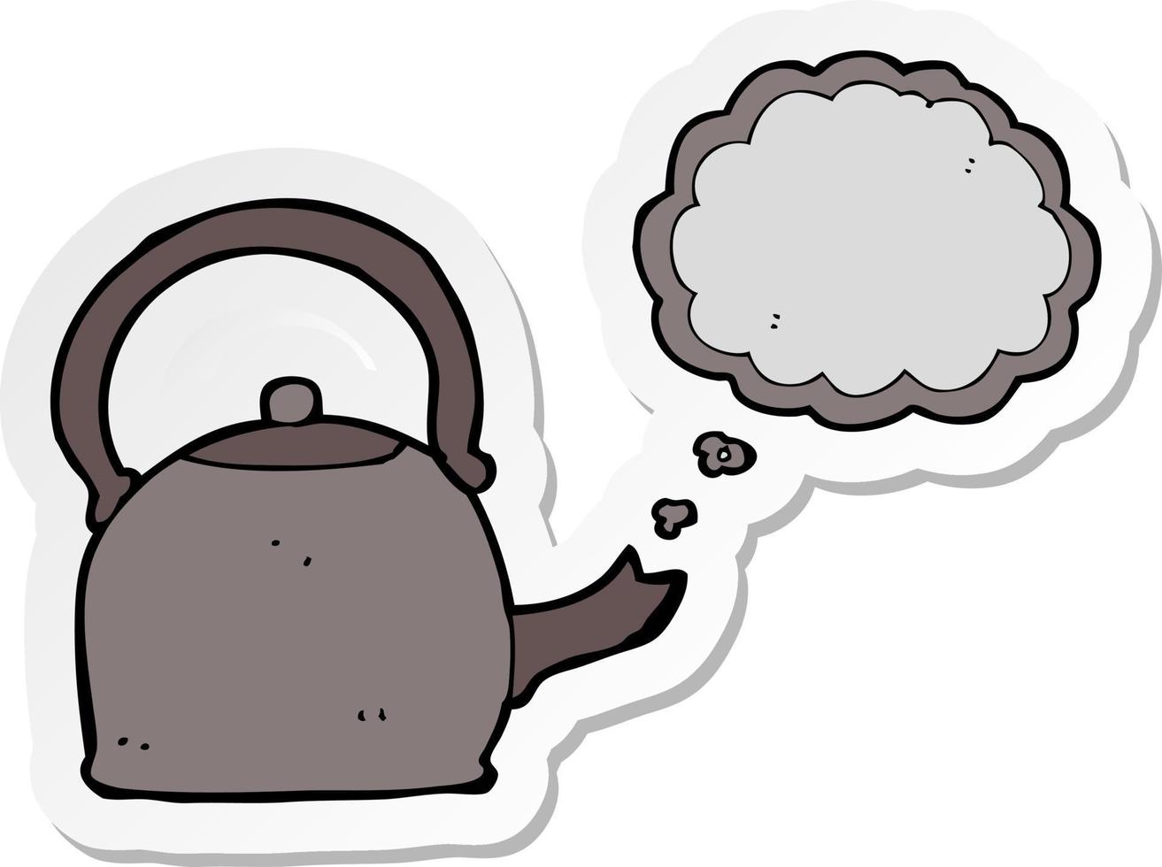 sticker of a cartoon kettle vector