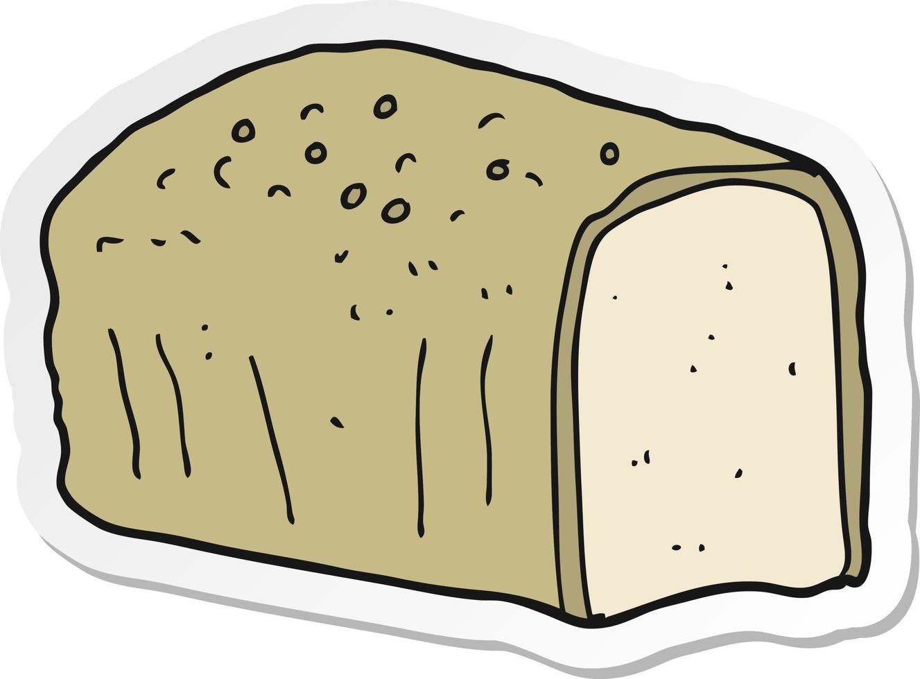 sticker of a cartoon bread vector