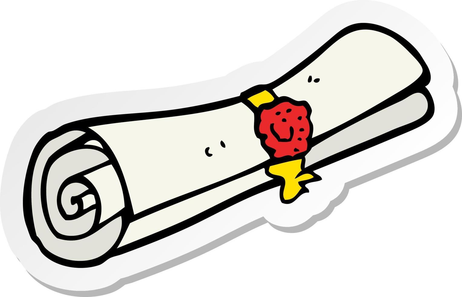sticker of a cartoon scroll vector