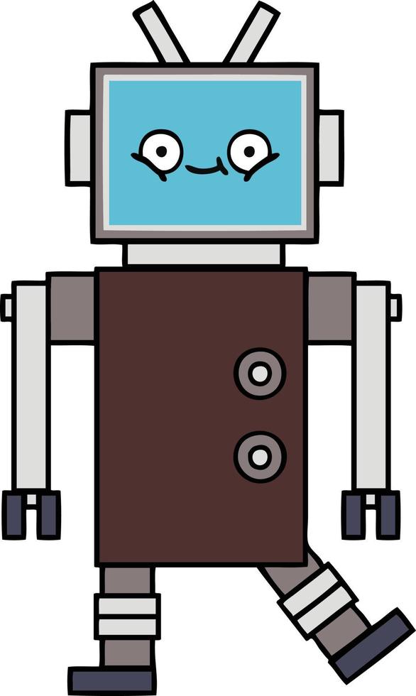 cute cartoon robot vector