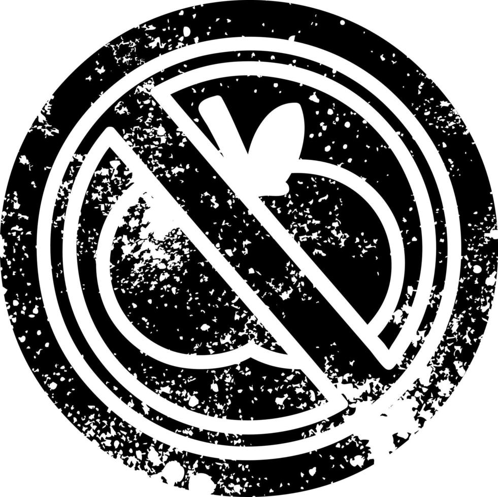 no healthy food distressed icon vector