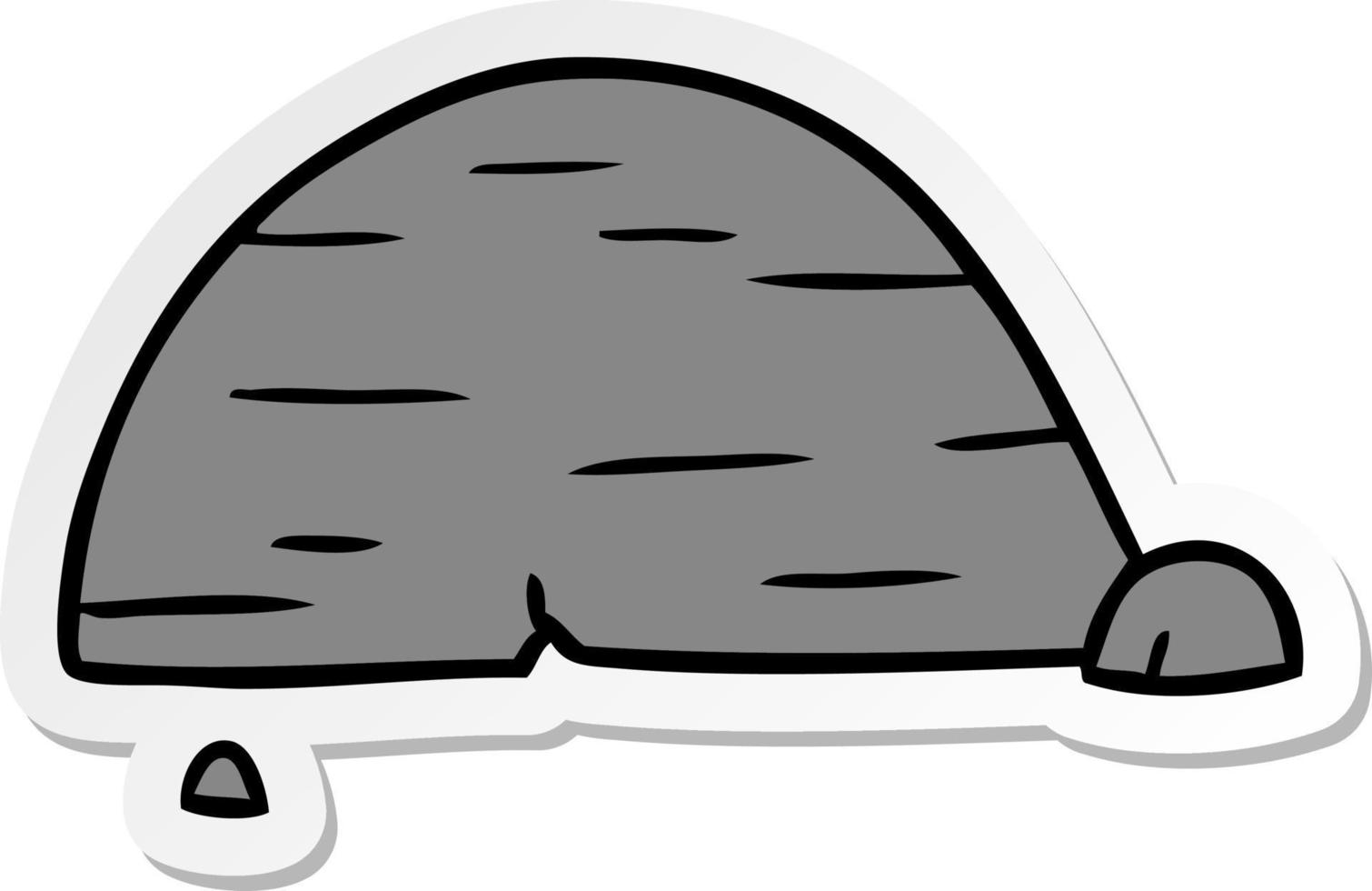 sticker cartoon doodle of grey stone boulder vector