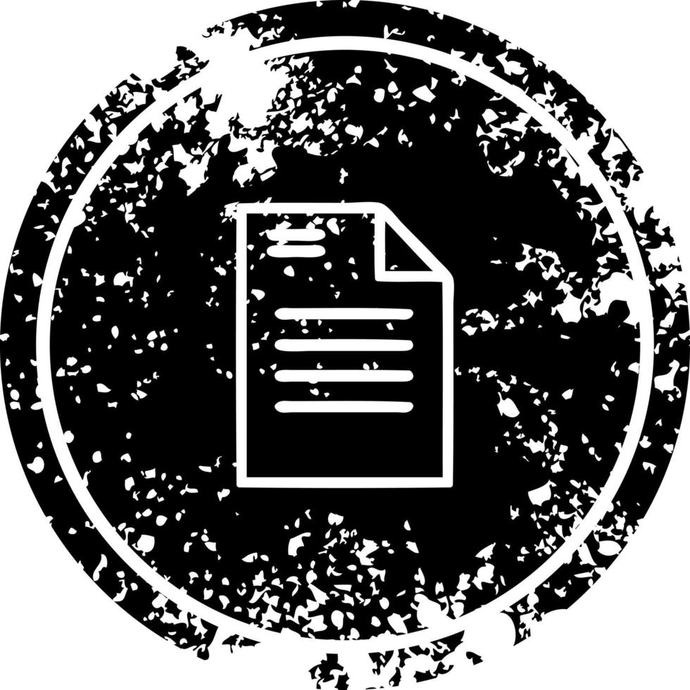 official document distressed icon vector