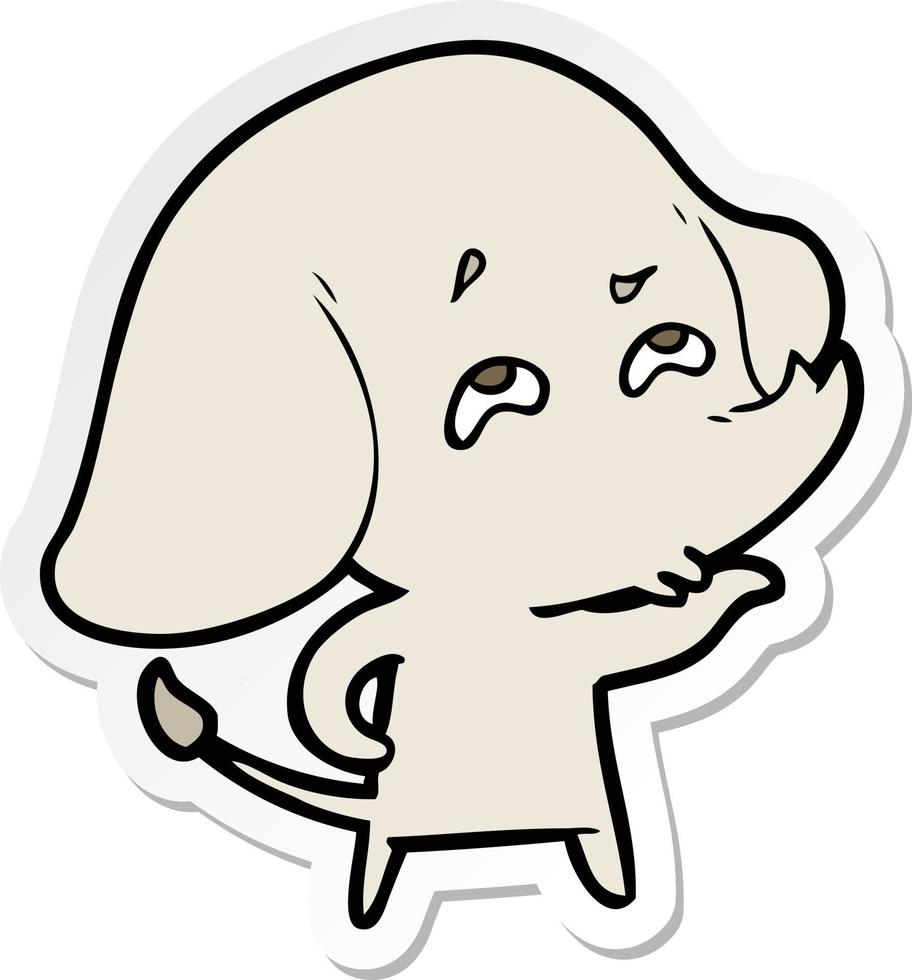 sticker of a cartoon elephant remembering vector