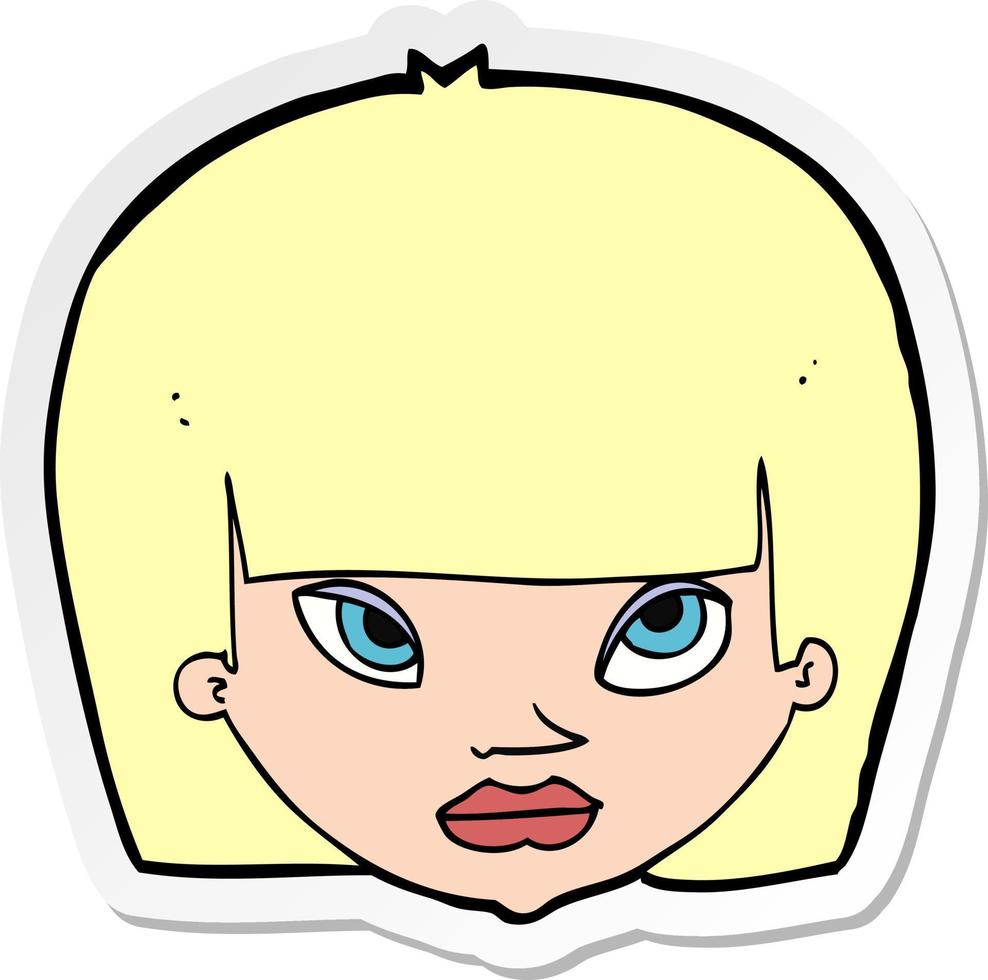 sticker of a cartoon annoyed woman vector