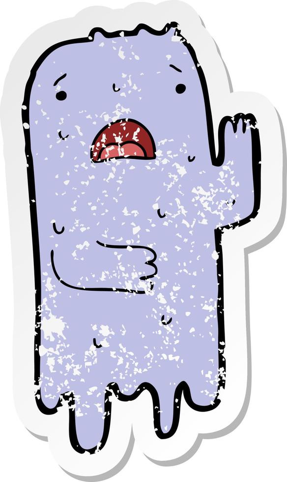 distressed sticker of a cartoon ghost vector