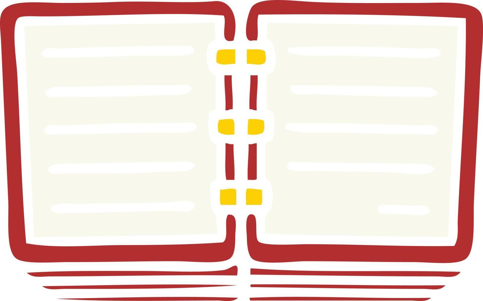 flat color retro cartoon stack of  diaries vector