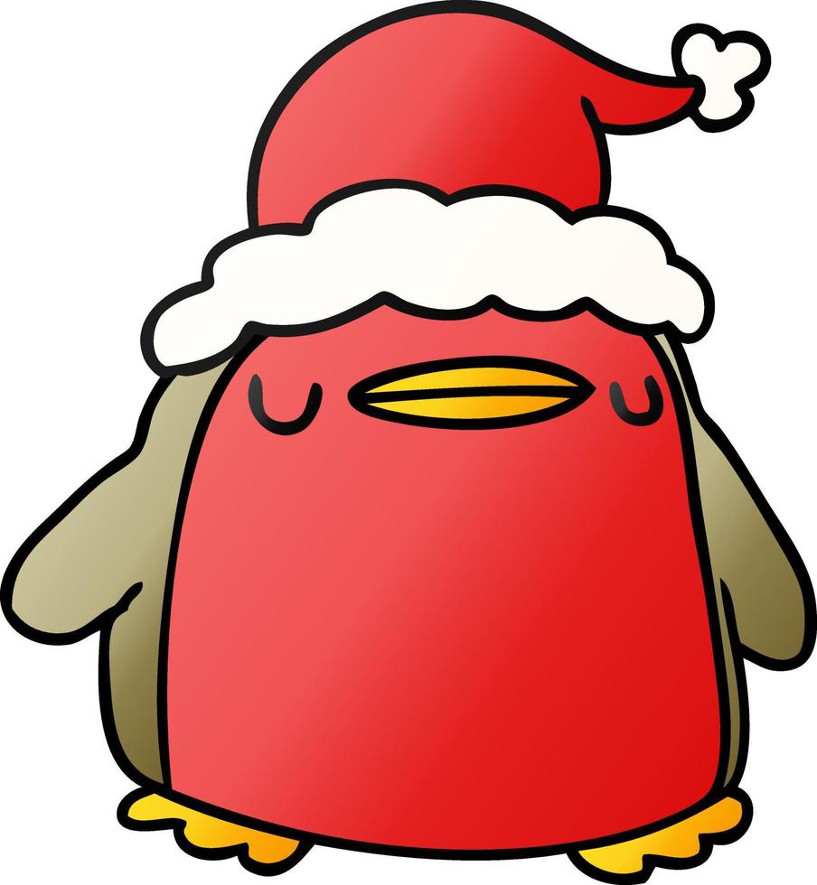 christmas gradient cartoon of a kawaii robin vector