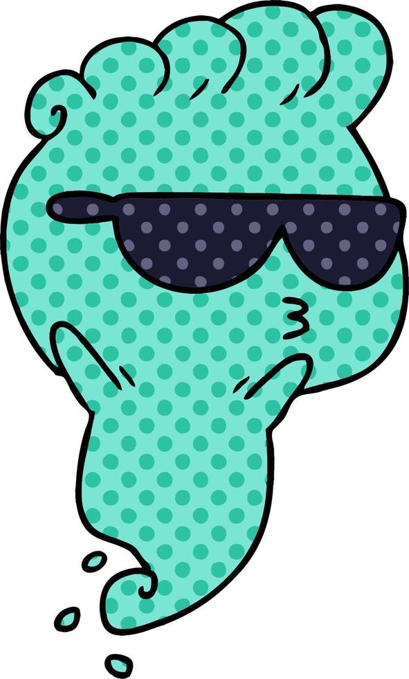 cartoon of kawaii scary ghost vector