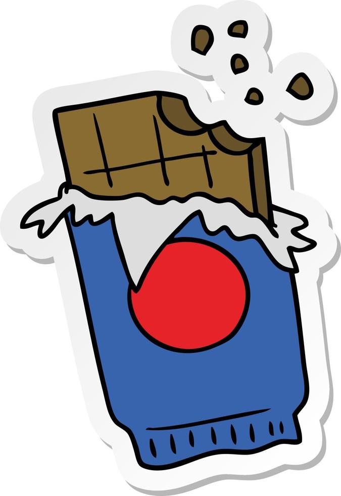 sticker cartoon doodle of a bar of chocolate vector