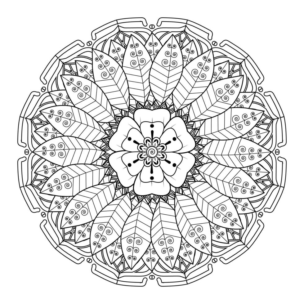 Circular pattern in form of mandala for Henna, Mehndi, tattoo ...