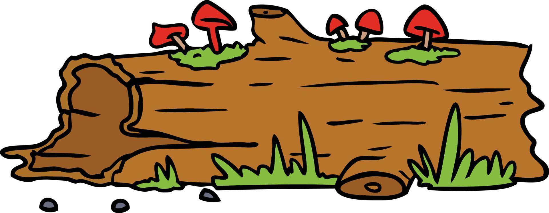 cartoon doodle of a tree log vector