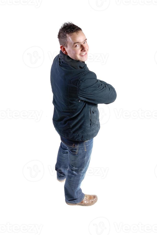 Casual friendly man isolated over a white background photo