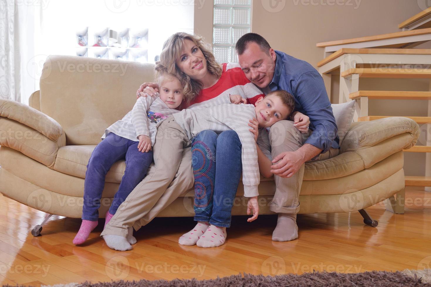 happy young family at home photo